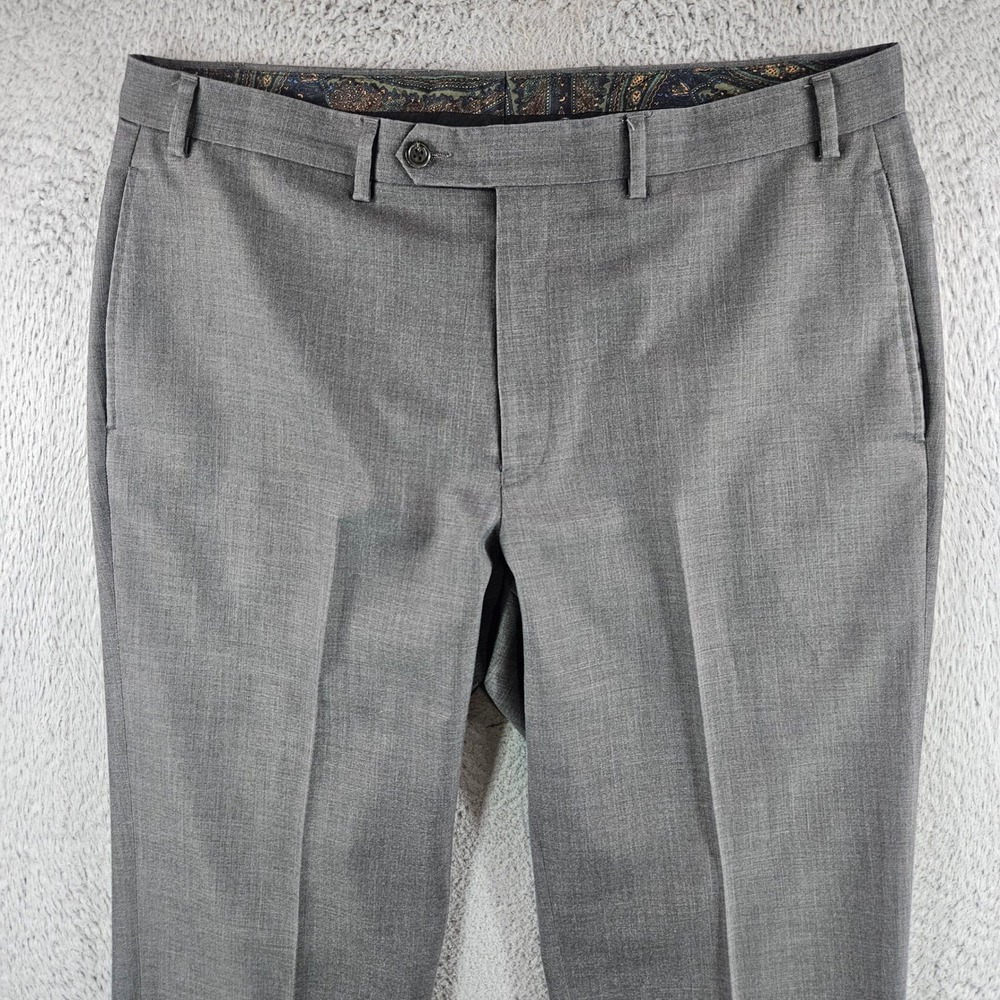 Lauren Ralph Lauren Mens Gray Dress Pants Flat Front 36x32 Professional Trousers - Picture 2 of 8